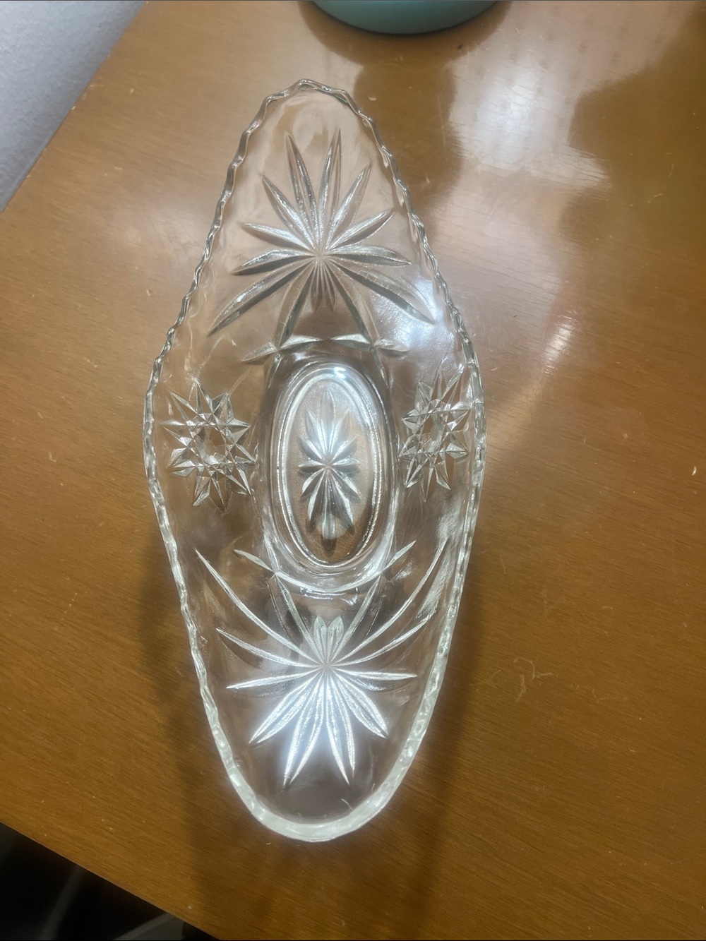 Vintage Anchor Hocking Clear Pressed Glass Banana Split Dish